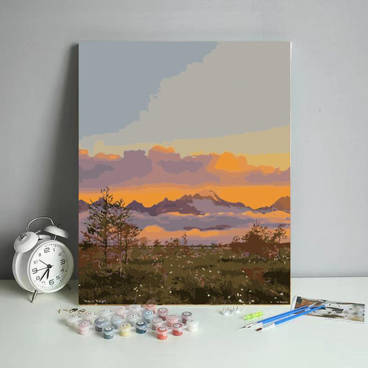 Golden Mountain Sunset - 40x50 cm paint by numbers kit