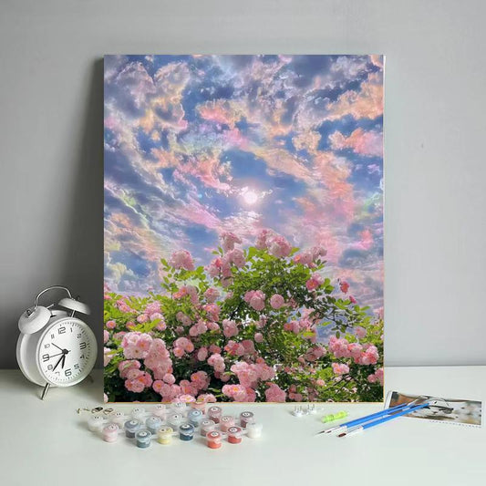 Roses Beneath a Pastel Sky - 40x50 cm paint by numbers kit