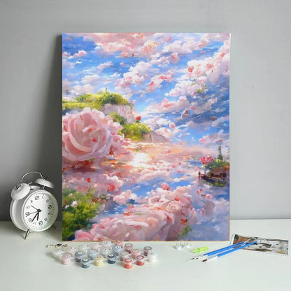 Enchanted Rose Cloud Lagoon - 40x50 cm paint by numbers kit