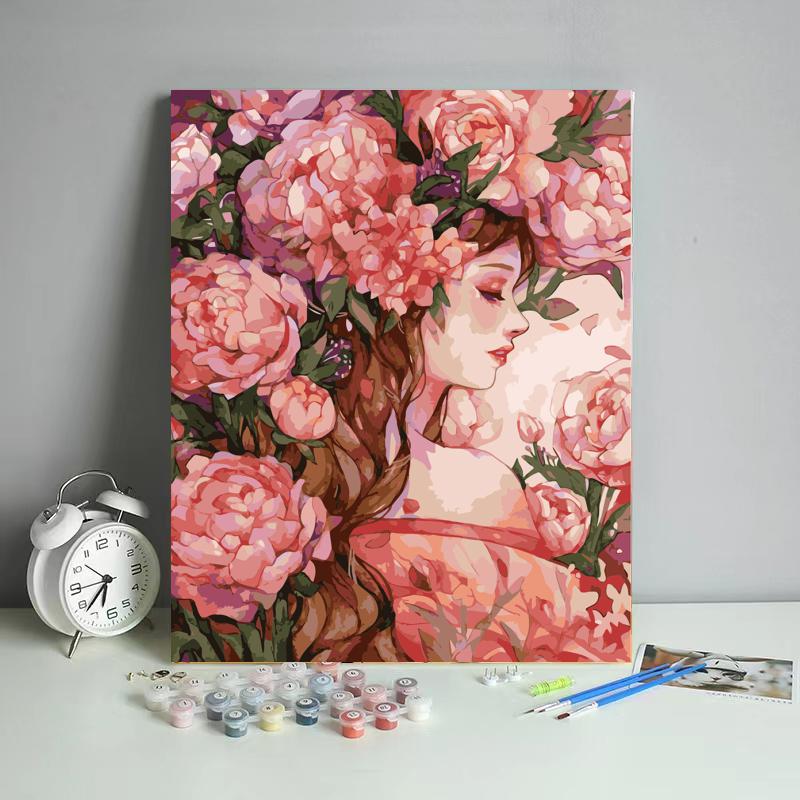 Peony Garden Muse - 40x50 cm paint by numbers kit