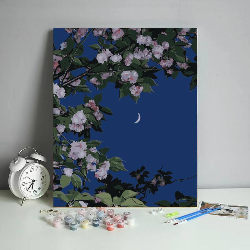 Moonlit Cherry Blossoms - 40x50 cm paint by numbers kit