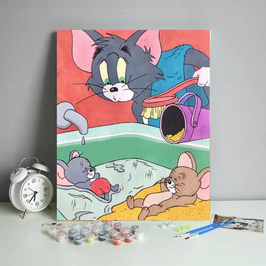 Bath Time Mouse Mischief - 40x50 cm paint by numbers kit
