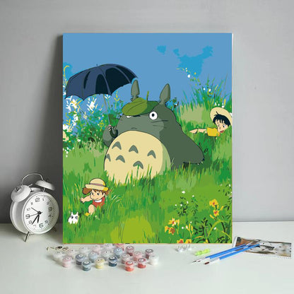 Forest Friends with Umbrella - 40x50 cm paint by numbers kit