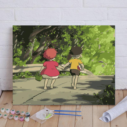 Hand in Hand Through the Forest - 40x50 cm paint by numbers kit
