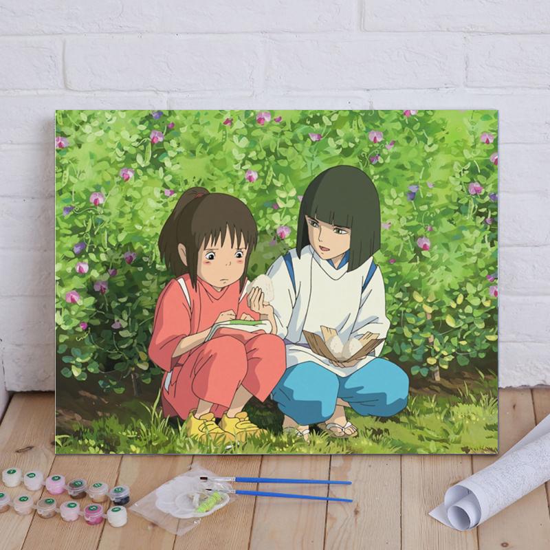 Garden Picnic with a River Spirit - 40x50 cm paint by numbers kit