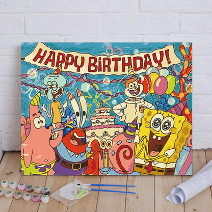 Ocean Friends Birthday Party - 40x50 cm paint by numbers kit
