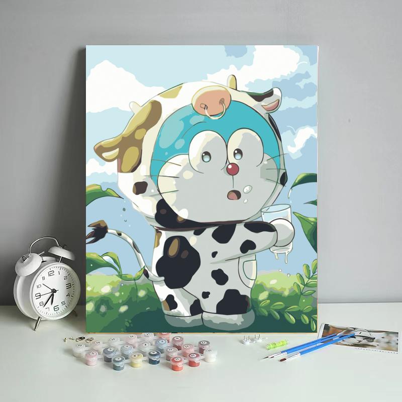 Cow Costume Robot Cat - 40x50 cm paint by numbers kit