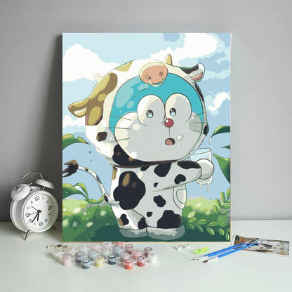 Cow Costume Robot Cat - 40x50 cm paint by numbers kit