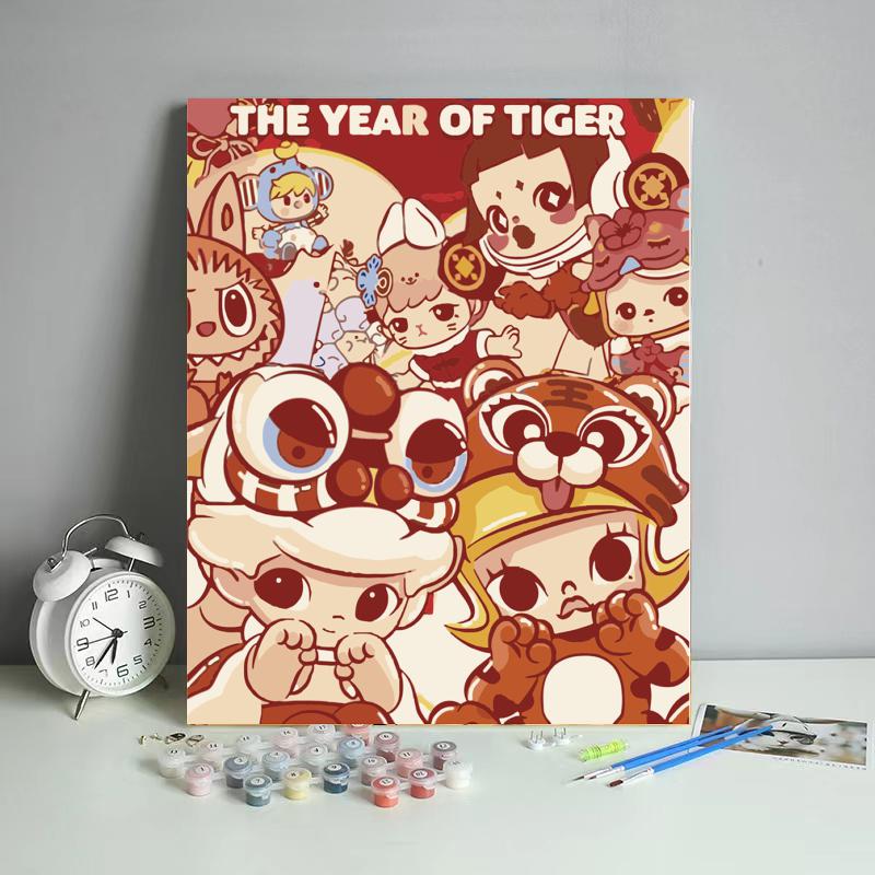 Year of the Tiger Friends - 40x50 cm paint by numbers kit
