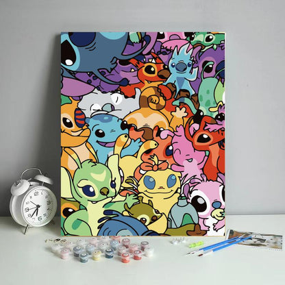 Colorful Creature Crowd - 40x50 cm paint by numbers kit