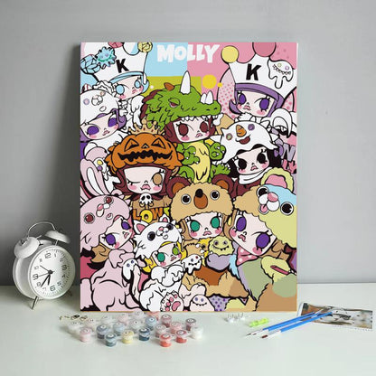Cute Costume Character Parade - 40x50 cm paint by numbers kit