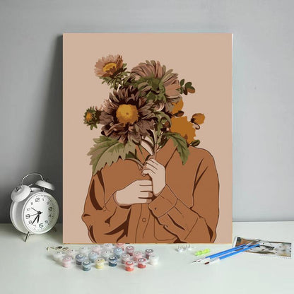 Bouquet Hidden Portrait - 40x50 cm paint by numbers kit