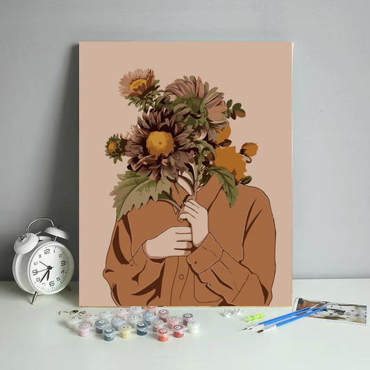 Bouquet Hidden Portrait - 40x50 cm paint by numbers kit