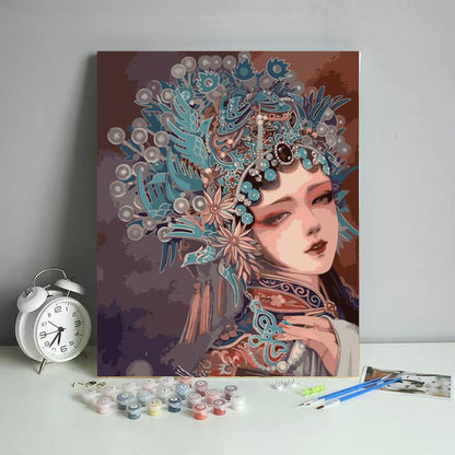 Turquoise Phoenix Headdress - 40x50 cm paint by numbers kit