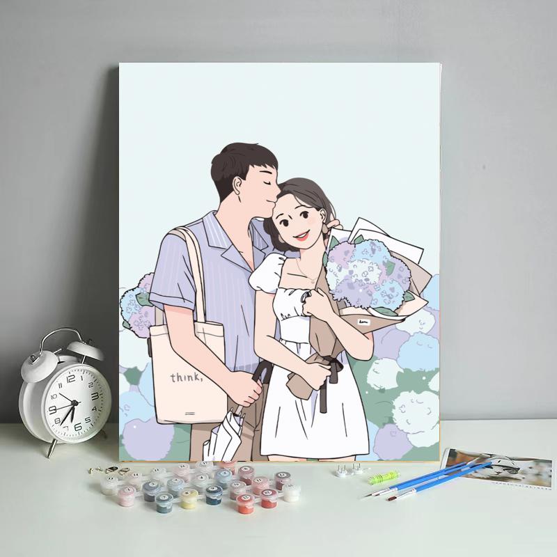 Hydrangea Love Story - 40x50 cm paint by numbers kit