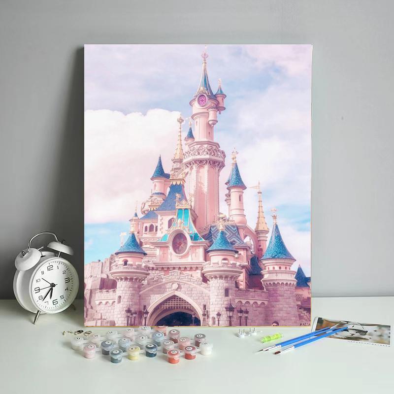Pastel Fairytale Castle - 40x50 cm paint by numbers kit
