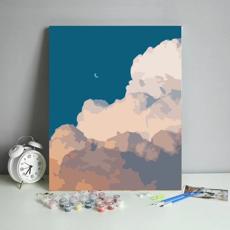 Crescent Moon Above Soft Clouds - 40x50 cm paint by numbers kit