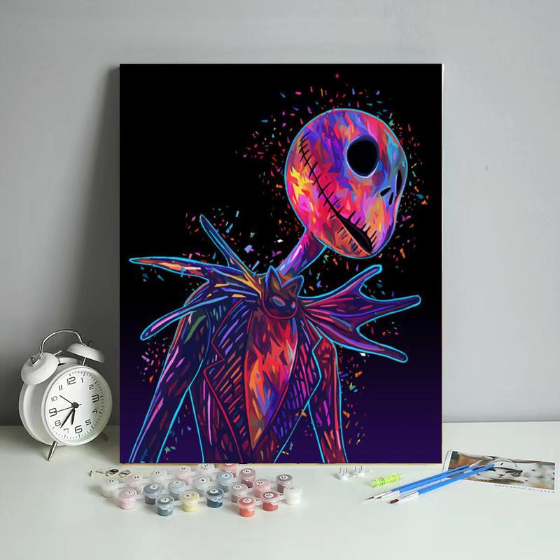 Neon Skeleton Gentleman - 40x50 cm paint by numbers kit