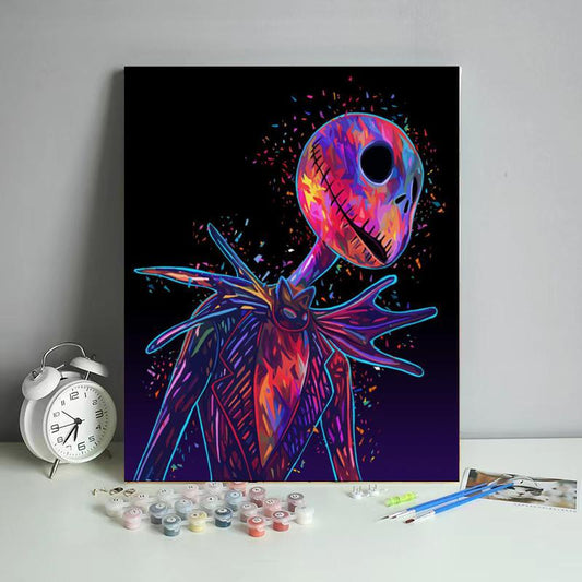 Neon Skeleton Gentleman - 40x50 cm paint by numbers kit
