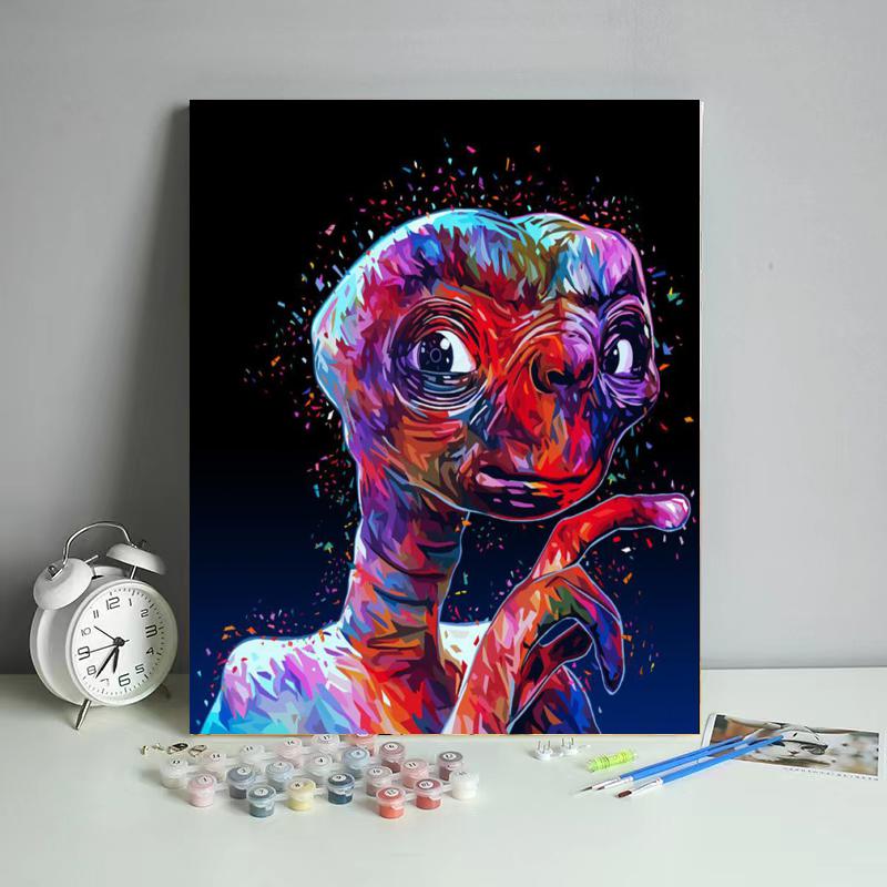 Neon Curious Alien - 40x50 cm paint by numbers kit