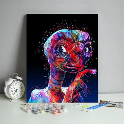 Neon Curious Alien - 40x50 cm paint by numbers kit