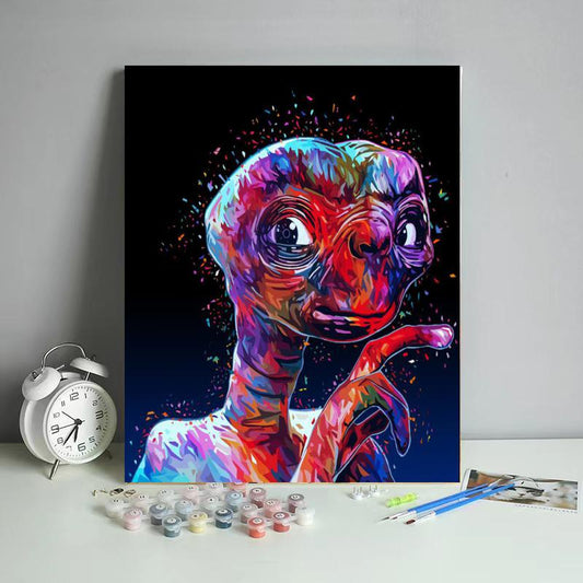 Neon Curious Alien - 40x50 cm paint by numbers kit
