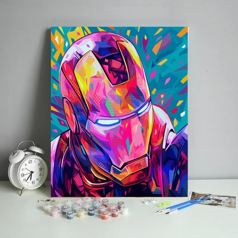 Geometric Armored Hero - 40x50 cm paint by numbers kit