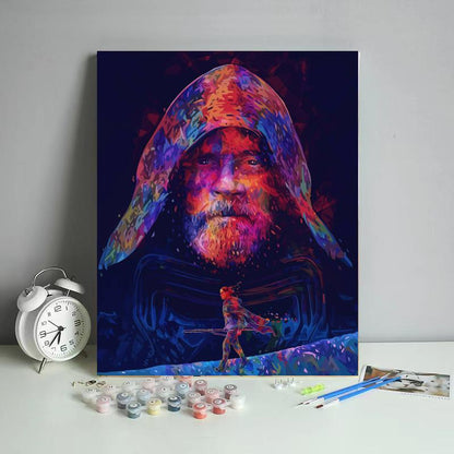 Neon Hooded Warrior - 40x50 cm paint by numbers kit