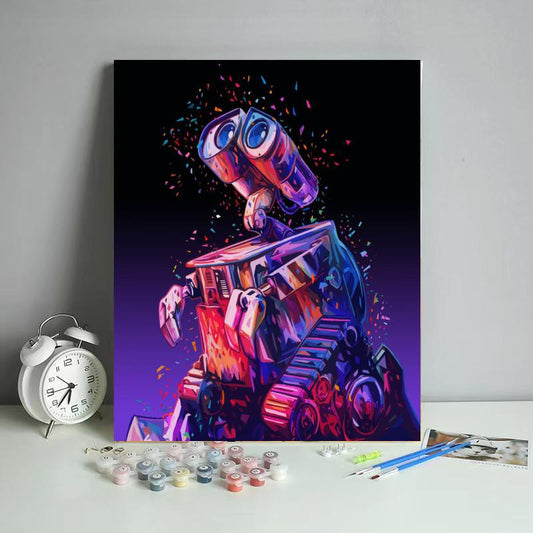 Neon Lonely Robot - 40x50 cm paint by numbers kit