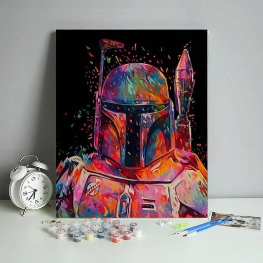 Neon Galactic Bounty Hunter - 40x50 cm paint by numbers kit