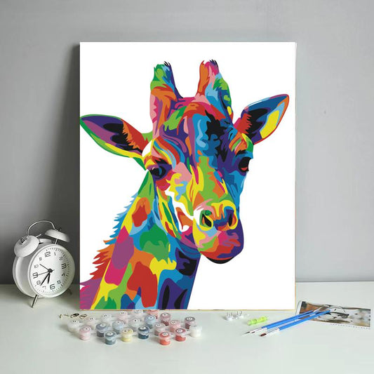 Rainbow Pop Art Giraffe - 40x50 cm paint by numbers kit