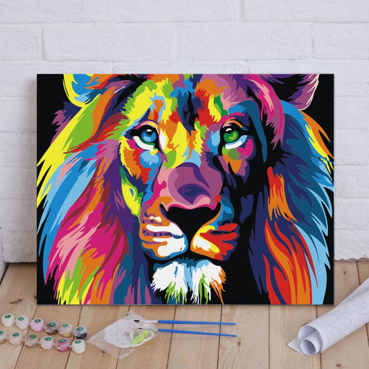 Rainbow Lion Majesty - 40x50 cm paint by numbers kit
