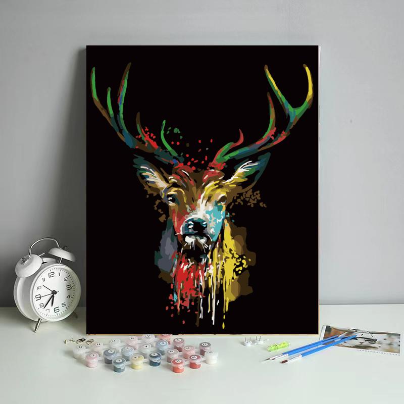 Paint Splash Stag - 40x50 cm paint by numbers kit