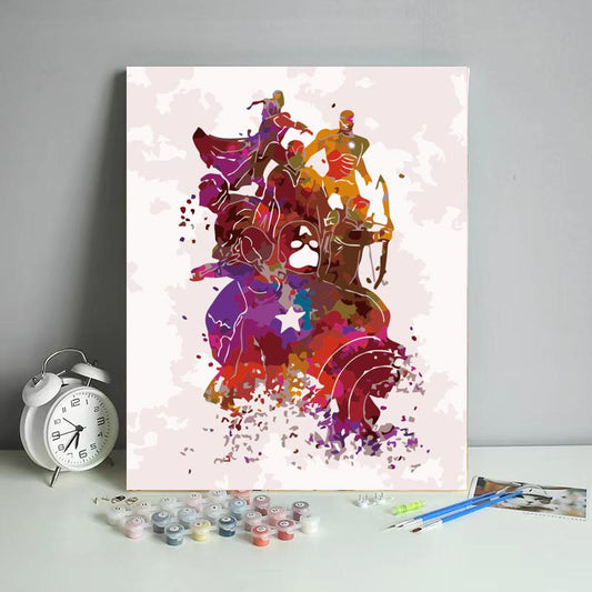 Abstract Superhero Alliance - 40x50 cm paint by numbers kit