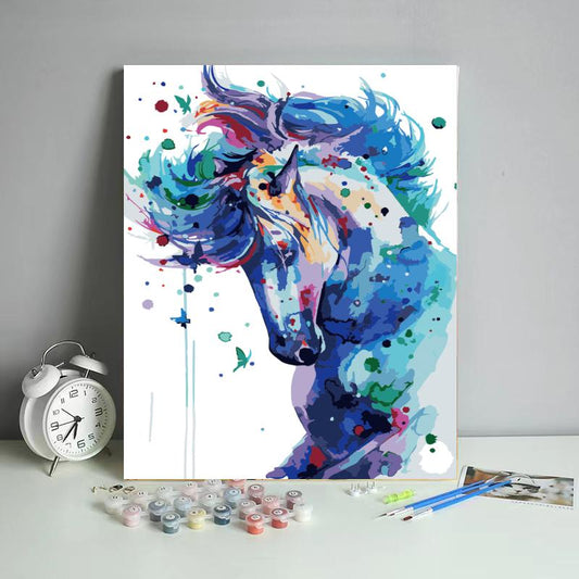 Blue Watercolor Horse - 40x50 cm paint by numbers kit