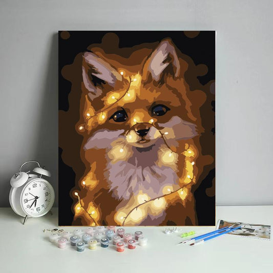 Fox Wrapped in Fairy Lights - 40x50 cm paint by numbers kit