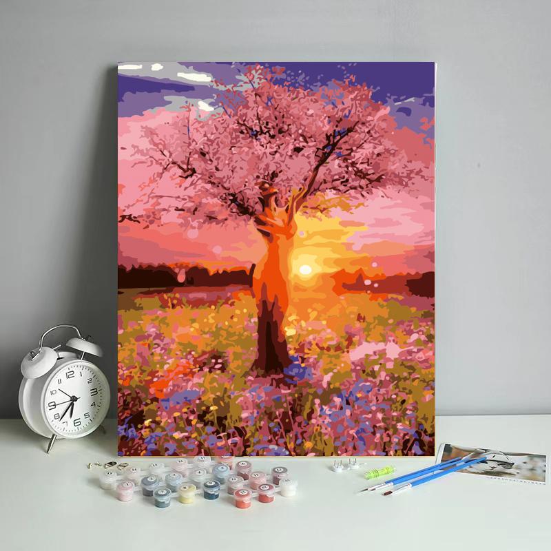 Blossom Tree at Sunset - 40x50 cm paint by numbers kit