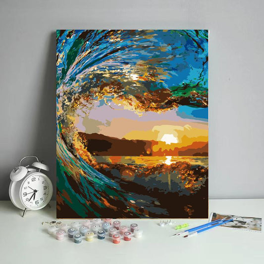 Ocean Wave Sunset - 40x50 cm paint by numbers kit