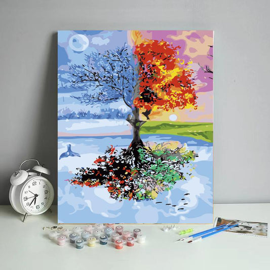Seasonal Tree Reflection - 40x50 cm paint by numbers kit
