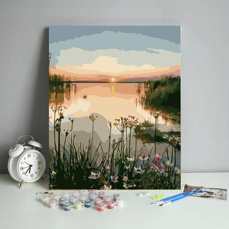 Wildflower Lake at Dusk - 40x50 cm paint by numbers kit