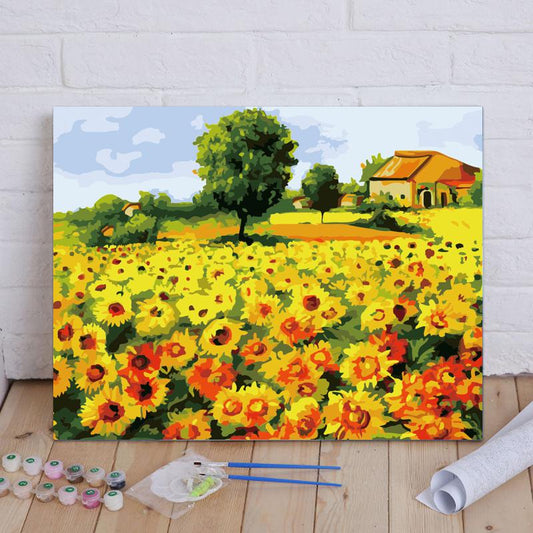 Sunflower Meadow Cottage - 40x50 cm paint by numbers kit