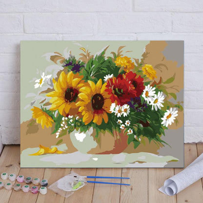Sunflower and Daisy Arrangement - 40x50 cm paint by numbers kit
