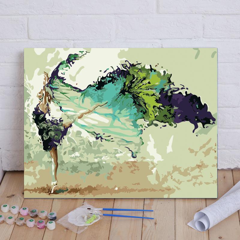 Graceful Green Ballet - 40x50 cm paint by numbers kit