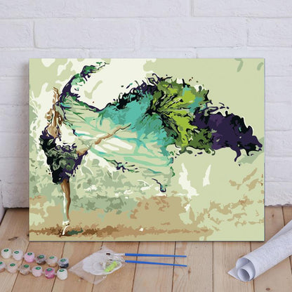 Graceful Green Ballet - 40x50 cm paint by numbers kit