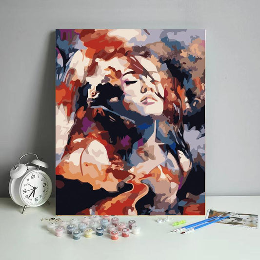 Dreaming Woman Abstract Portrait - 40x50 cm paint by numbers kit