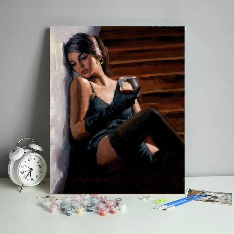Midnight Wine Reverie - 40x50 cm paint by numbers kit