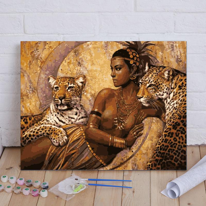 Golden Leopard Guardian - 40x50 cm paint by numbers kit