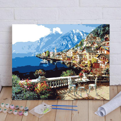 Alpine Terrace Retreat - 40x50 cm paint by numbers kit