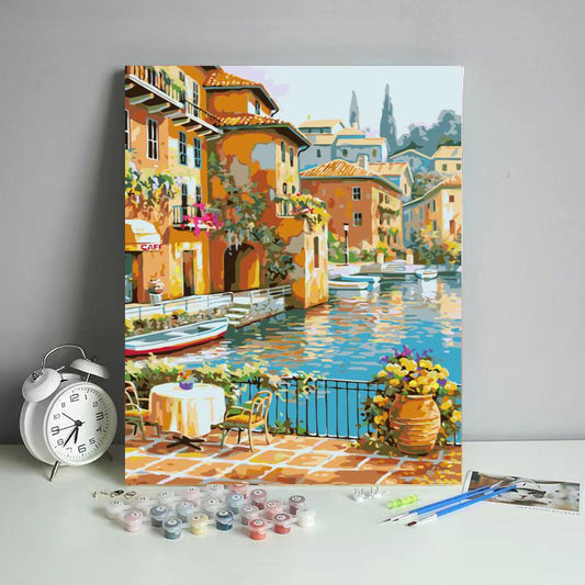 Twilight Canal Reflections - 40x50 cm paint by numbers kit