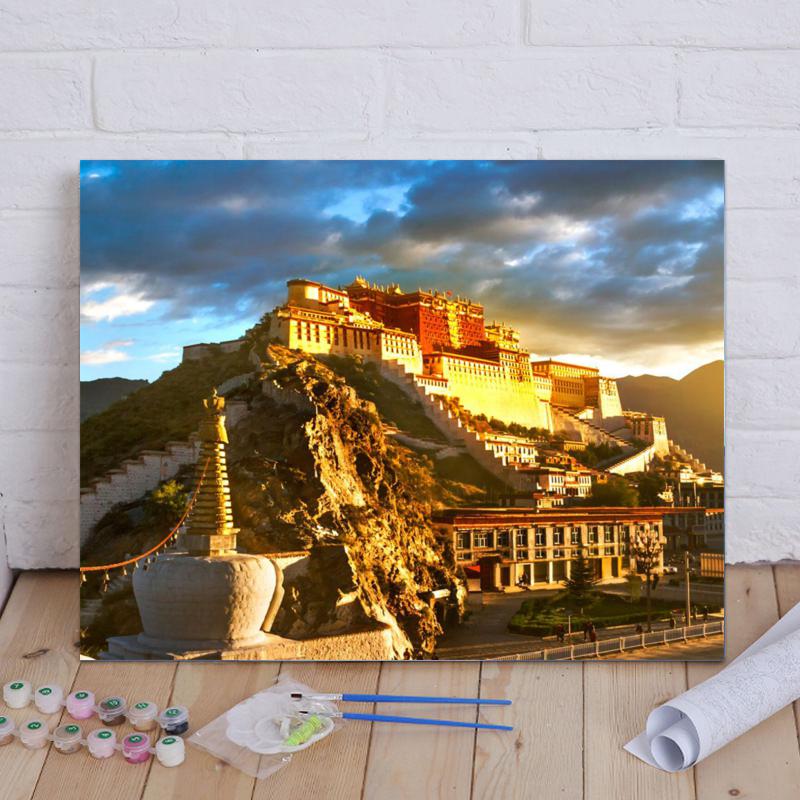 Golden Mountain Palace - 40x50 cm paint by numbers kit